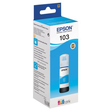 Чернила EPSON (C13T00S24A) для СНПЧ EPSON L3100/L3101/L3110/L3150/L3151/L1110, голубые, ОРИГИНАЛЬНЫЕ 