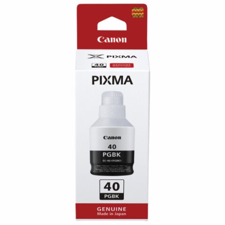 Чернила CANON (GI-40BK) для СНПЧ Pixma G5040/G6040/GM2040, черные, ресурс 6000 страниц, оригинальные, 3385C001 