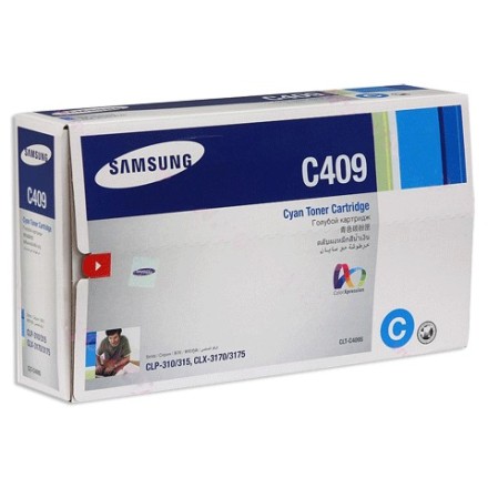 Картридж лазерный SAMSUNG (CLT-C409S) CLP-310/315 и другие, голубой, оригинальный, ресурс 1000 стр. 
