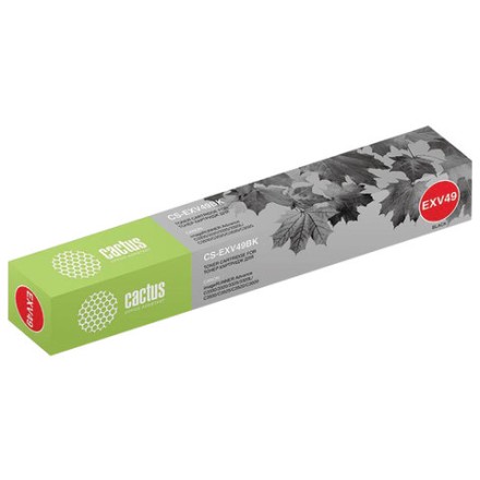 Тонер CACTUS (CS-EXV49BK) для Canon IR C3320/C3320i/C3500, черный, ресурс 36000 страниц 