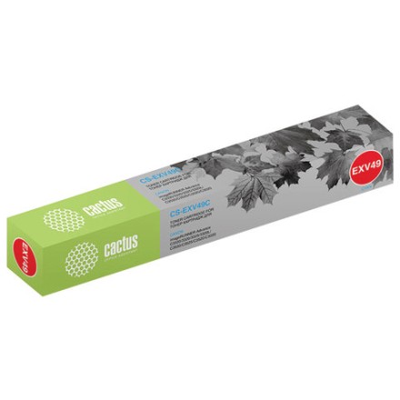 Тонер CACTUS (CS-EXV49C) для Canon IR C3320/C3320i/C3500 и др., голубой, ресурс 19000 страниц 