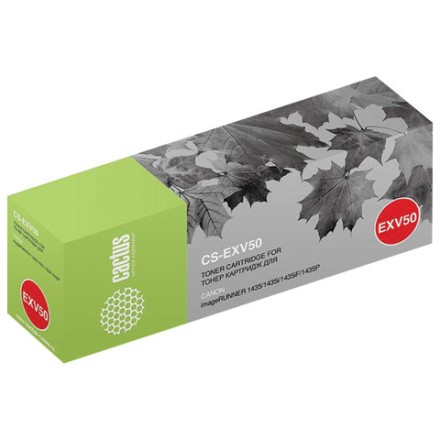 Тонер CACTUS (CS-EXV50) для Canon IR 1435/1435i/1435iF/1435P, черный, ресурс 17600 страниц 