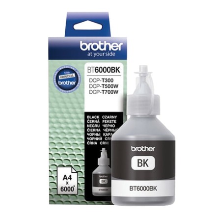 Чернила BROTHER (BT-6000BK) для СНПЧ Brother DCP-T500W\T700W\T300, черные, ресурс 6000 страниц, оригинальные, BT6000BK 