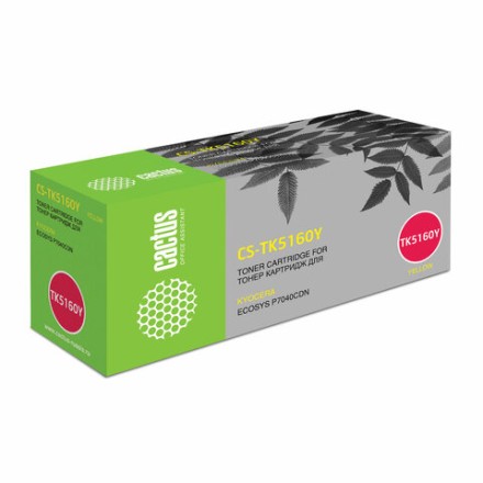 Тонер-картридж CACTUS (CS-TK5160Y) для Kyocera Ecosys P7040cdn, желтый, ресурс 12000 страниц 