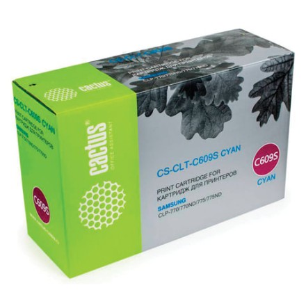 Картридж лазерный CACTUS (CS-CLT-C609S) для SAMSUNG CLP-770/770ND/775/775ND, голубой, ресурс 7000 стр. 