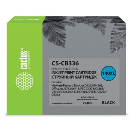 Картридж струйный CACTUS (CS-CB336) для HP OfficeJet J5783/PS D5363, черный 