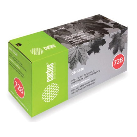 Картридж лазерный CACTUS (CS-C728S) для CANON MF4410/4430/4450/4550dn/4580dn, ресурс 2100 страниц 