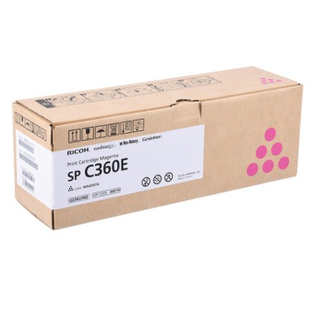 Тонер-картридж лазерный RICOH (SP C360E) SP C360/C361, пурпурный, оригинальный, ресурс 1500 стр., 408191 