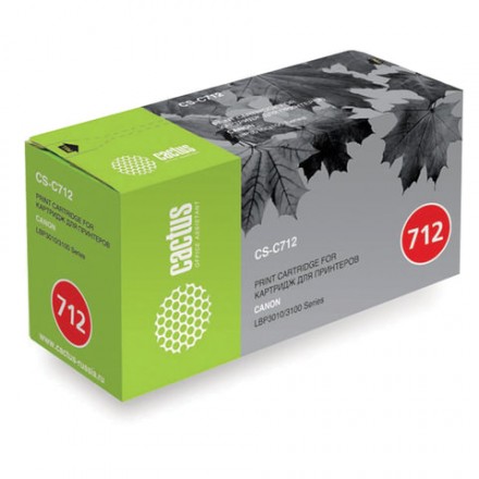 Картридж лазерный CACTUS (CS-C712S) для CANON LBP-3010/3100, ресурс 1500 страниц 