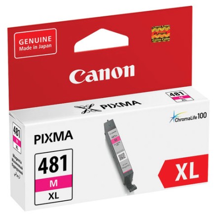 Картридж струйный CANON (CLI-481M XL) для PIXMA TS704 / TS6140, пурпурный, ресурс 474 страницы, оригинальный, 2045C001 