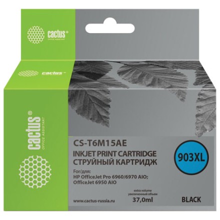 Картридж струйный CACTUS (CS-T6M15AE) для HP OfficeJet Pro 6950/6960/6970, черный 