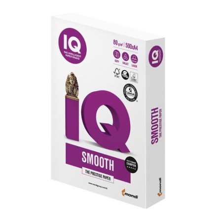 Бумага офисная IQ SMOOTH, А4, 80 г/м2, 500 л., марка А+, Mondi, белизна 170% 