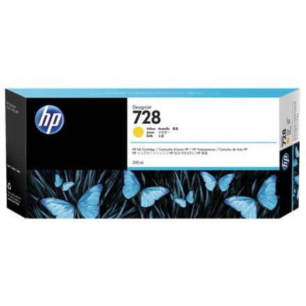 Картридж струйный для плоттера HP (F9K15A) Designjet T830/T730, №728, желтый, 300 мл, оригинальный 