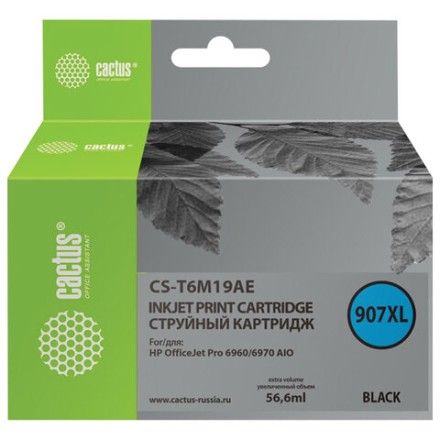 Картридж струйный CACTUS (CS-T6M19AE) для HP OfficeJet Pro 6950/6960/6970, черный 