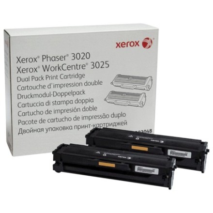 Картридж лазерный XEROX (106R03048) Phaser 3020/WC3025, оригинальный, ресурс 1500 стр., комплект 2 шт. 