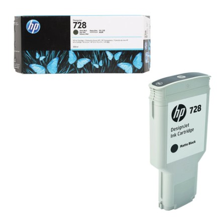 Картридж струйный для плоттера HP (F9J68A) Designjet T830/T730, №728, черный матовый, 300 мл, оригинальный 