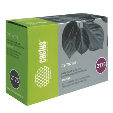 Картридж лазерный CACTUS (CS-TN2175S) для BROTHER DCP-7030R/7045NR/MFC-7320R/HL-2140, рес 2600 страниц 