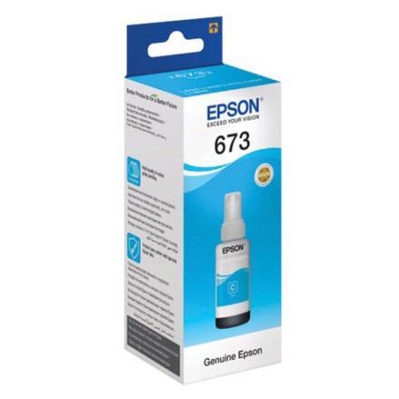 Чернила EPSON (C13T67324A) для СНПЧ Epson L800/L805/L810/L850/L1800, голубые, оригинальные 