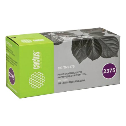 Картридж лазерный CACTUS (CS-TN2375) для BROTHER HL-L2300DR/2340DWR/DCP-L2500, ресурс 2600 стр. 