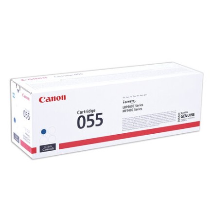 Картридж лазерный CANON (055C) для LBP663/664/MF742/744/746, голубой, оригинальный, ресурс 2100 страниц, 3015C002 