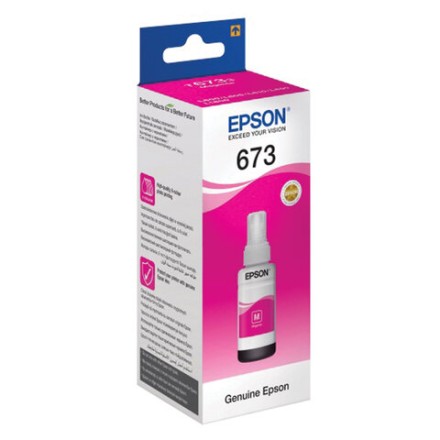 Чернила EPSON (C13T67334A) для СНПЧ Epson L800/L805/L810/L850/L1800, пурпурные, оригинальные 