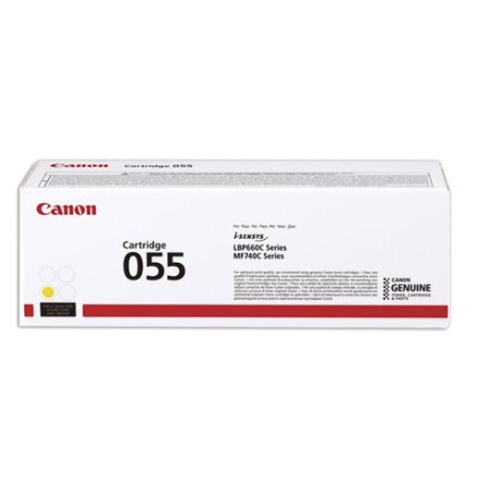 Картридж лазерный CANON (055Y) для LBP663/664/MF742/744/746, желтый, оригинальный, ресурс 2100 страниц, 3013C002 