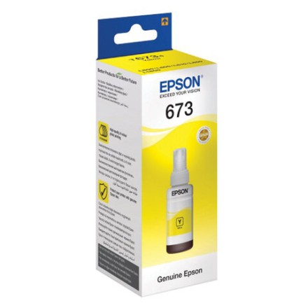 Чернила EPSON (C13T67344A) для СНПЧ Epson L800/L805/L810/L850/L1800, желтые, оригинальные 