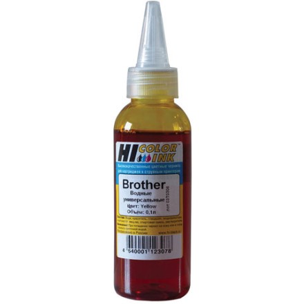 Чернила HI-BLACK для BROTHER (Тип B) универсальные, желтые, 0,1 л, водные, 1507010395U 