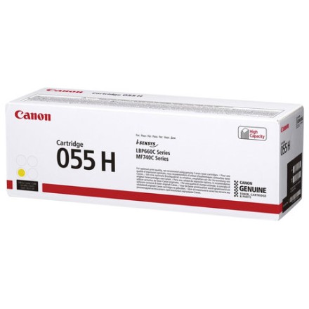 Картридж лазерный CANON (055HY) для LBP663/664/MF742/744/746, желтый, оригинальный, ресурс 5900 страниц, 3017C002 