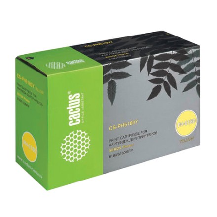 Тонер-картридж CACTUS (CS-PH6180Y) для XEROX Phaser 6180/6180MFP, желтый, ресурс 8000 стр. 