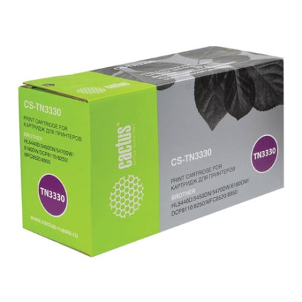Картридж лазерный CACTUS (CS-TN3330) для BROTHER HL-5450DNR/5470DWR/DCP-8110DN, ресурс 3000 стр. 