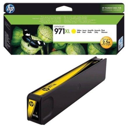 Картридж струйный HP (CN628AE) OfficeJet Pro X576/476/451/551, №971XL, желтый, оригинальный, ресурс 6600 страниц 