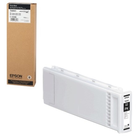 Картридж струйный для плоттера EPSON (C13T694100) Epson SC-T3000/5000 и др., черный, 700 мл, для глянцевой бумаги, оригинальный 