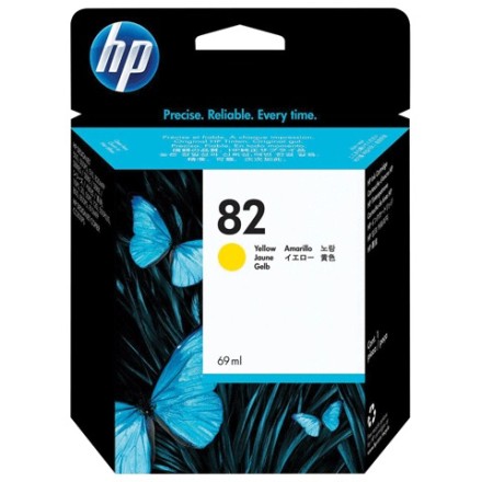 Картридж струйный для плоттера HP (C4913A) Designjet 510/CC800PS/ 815/820 и др., №82, желтый, 69 мл, оригинальный 
