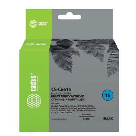 Картридж струйный CACTUS (CS-C6615) для HP Deskjet 816C/916C/3810/3820, черный 