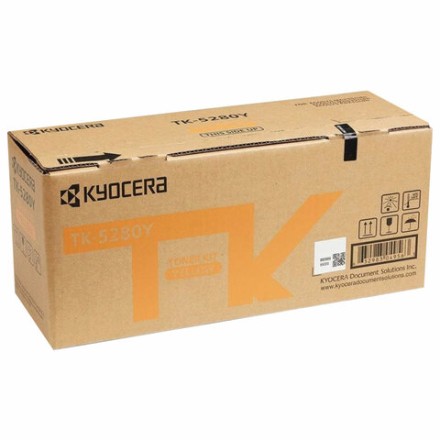 Тонер-картридж KYOCERA (TK-5280Y) M6235cidn/M6635cidn/P6235cdn, желтый, ресурс 11000 страниц, оригинальный, 1T02TWANL0 