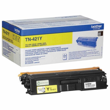 Картридж лазерный BROTHER (TN421Y) HLL8260CDW/DCPL8410CDW/MFCL8690CDW, желтый, оригинальный, ресурс 1800 страниц 