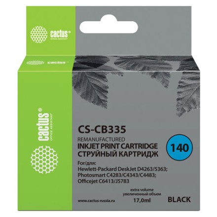 Картридж струйный CACTUS (CS-CB335) для HP C4283/C4383/J5783/Deskjet D4263, черный 