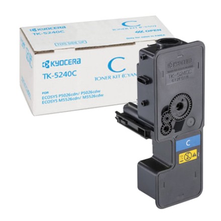 Тонер-картридж KYOCERA (TK-5240C) P5026cdn/w/M5526cdn/w, ресурс 3000 стр., цвет голубой, оригинальный, 1T02R7CNL0 