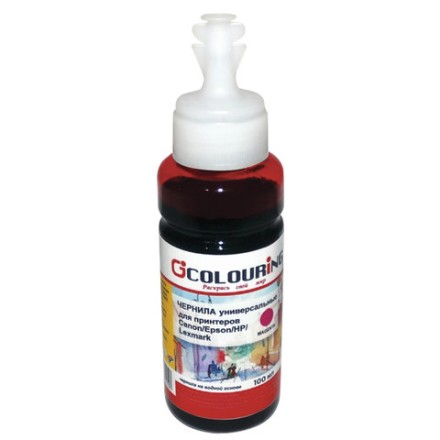 Чернила COLOURING для CANON /EPSON /HP /LEXMARK универсальные, пурпурные, 0,1 л, водные, 5180000090 