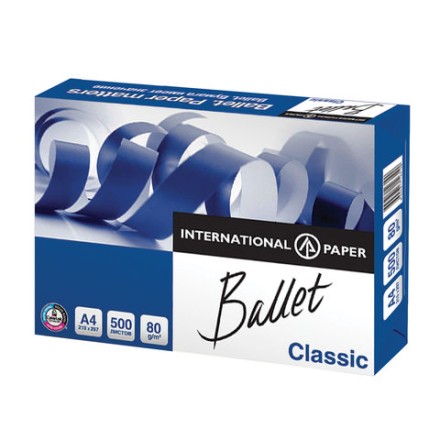 Бумага офисная BALLET CLASSIC, А4, 80 г/м2, 500 л., марка В, ColorLok, International Paper, белизна 153% 