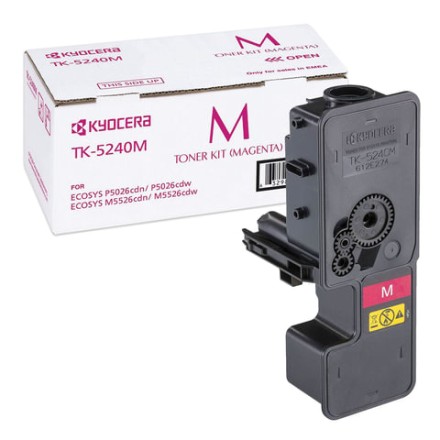 Тонер-картридж KYOCERA (TK-5240M) P5026cdn/w/M5526cdn/w, ресурс 3000 стр., цвет пурпурный, оригинальный, 1T02R7BNL0 