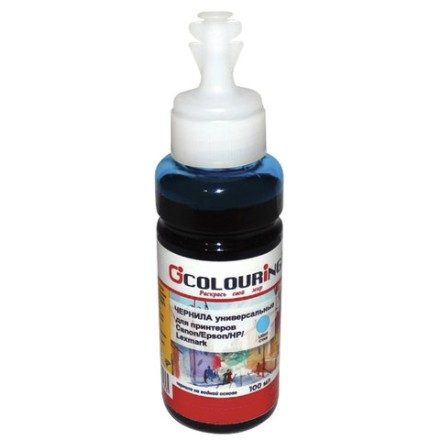 Чернила COLOURING для CANON /EPSON /HP /LEXMARK универсальные, светло-голубые, 0,1 л, водные, 5180000088 