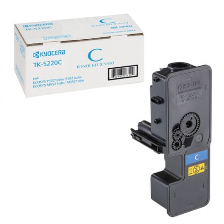 Тонер-картридж KYOCERA (TK-5220C) ECOSYS P5021cdn/cdw/M5521cdn/cdw, голубой, ресурс 1200 стр., оригинальный, 1T02R9CNL1 