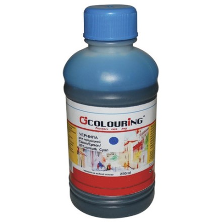 Чернила COLOURING для CANON /EPSON /HP /LEXMARK универсальные, голубые, 0,25 л, водные, 5180000084 