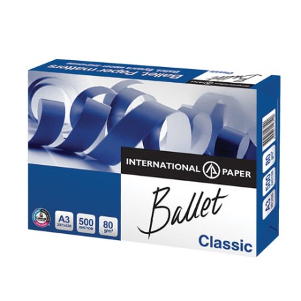 Бумага офисная BALLET CLASSIC, БОЛЬШОГО ФОРМАТА (297х420), А3, 80 г/м2, 500 л., марка В, ColorLok, белизна 153% 