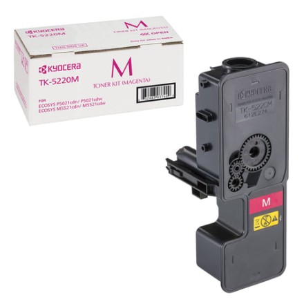 Тонер-картридж KYOCERA (TK-5220M) ECOSYS P5021cdn/cdw/M5521cdn/cdw, пурпурный, ресурс 1200 стр., оригинальный, 1T02R9BNL1 
