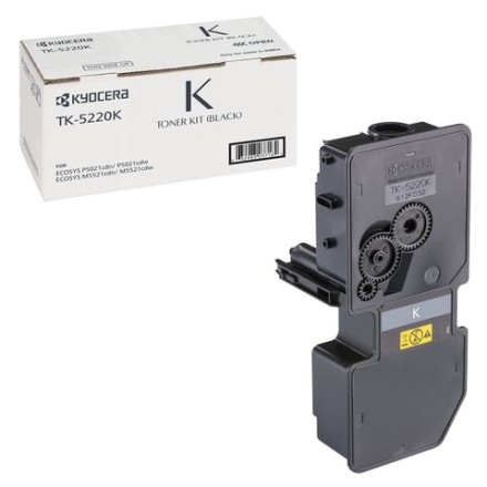 Тонер-картридж KYOCERA (TK-5220K) ECOSYS P5021cdn/cdw/M5521cdn/cdw, черный, ресурс 1200 стр., оригинальный, 1T02R90NL1 