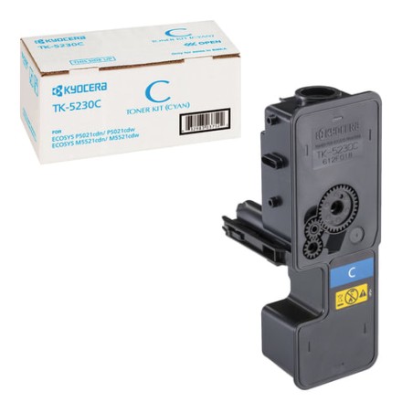 Тонер-картридж KYOCERA (TK-5230C) ECOSYS P5021cdn/cdw/M5521cdn/cdw, голубой, ресурс 2200 стр., оригинальный, 1T02R9CNL0 