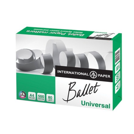 Бумага офисная BALLET UNIVERSAL, А4, 80 г/м2, 500 л., марка С, ColorLok, International Paper, белизна 146% 